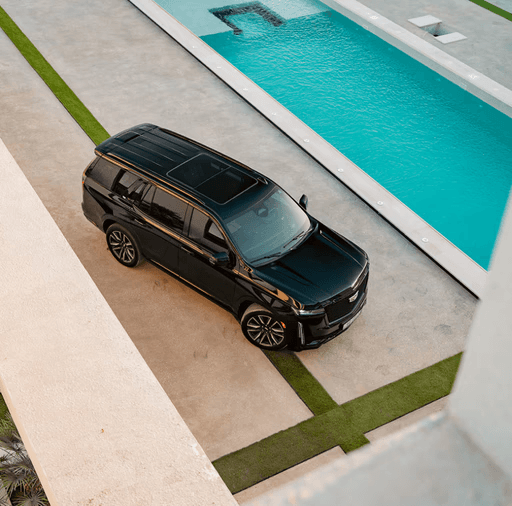 Aerial view of luxury SUV